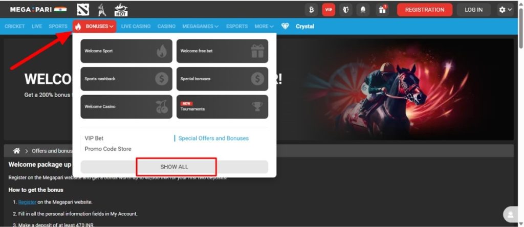 Click on Show all. Click on Show all.